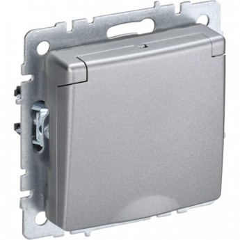 Розетка 1-местная с заземлением с защитными шторками и крышкой 16А IP44 РСбш10-3-44-БрА алюминий IEK BRITE BR-R16-16-44-K47 Розетка 1-местная с заземлением с защитными шторками и крышкой 16А IP44 РСбш10-3-44-БрА алюминий IEK BRITE BR-R16-16-44-K47