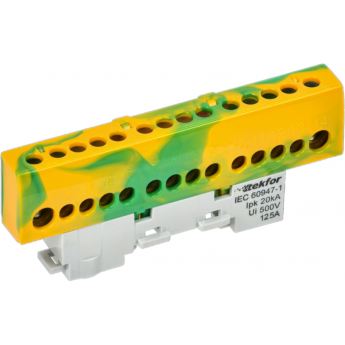 Шина PE "земля" IEK TEKFOR TF-NN20-12-KL-K52 изолированная на универсальном держателе 8х12-12-ЖЗ